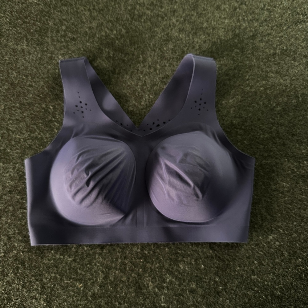 Evelyn Bobbie Jewel Cut Defy Bra Purple Wireless Seamless EB Core Size L